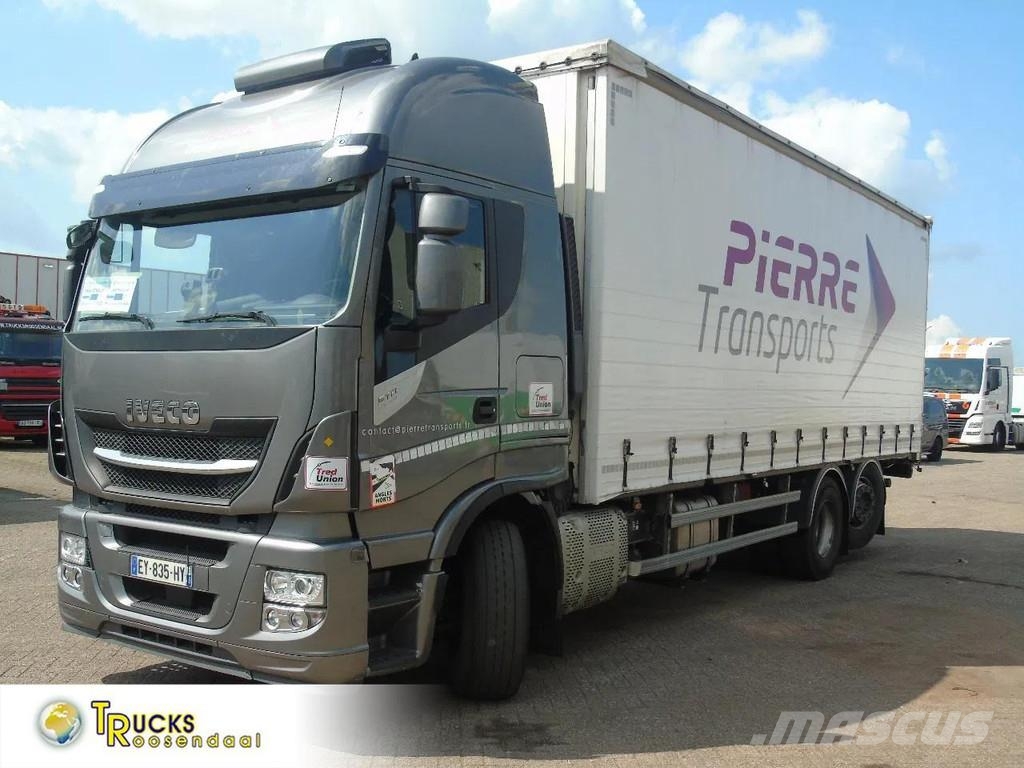 Iveco Stralis 510 + EURO 6 + STEERING AXLE شاحنات بغطاء جانبي