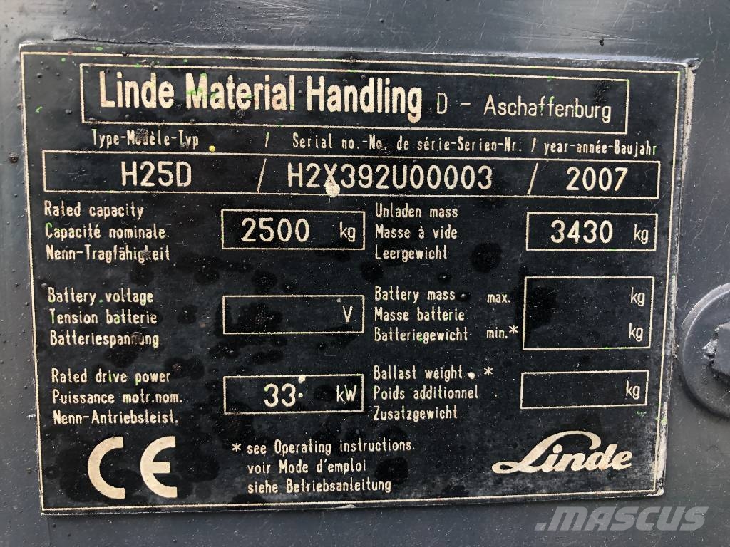 Linde H25D /392/ V-3086 OB Dizelski viljuškari