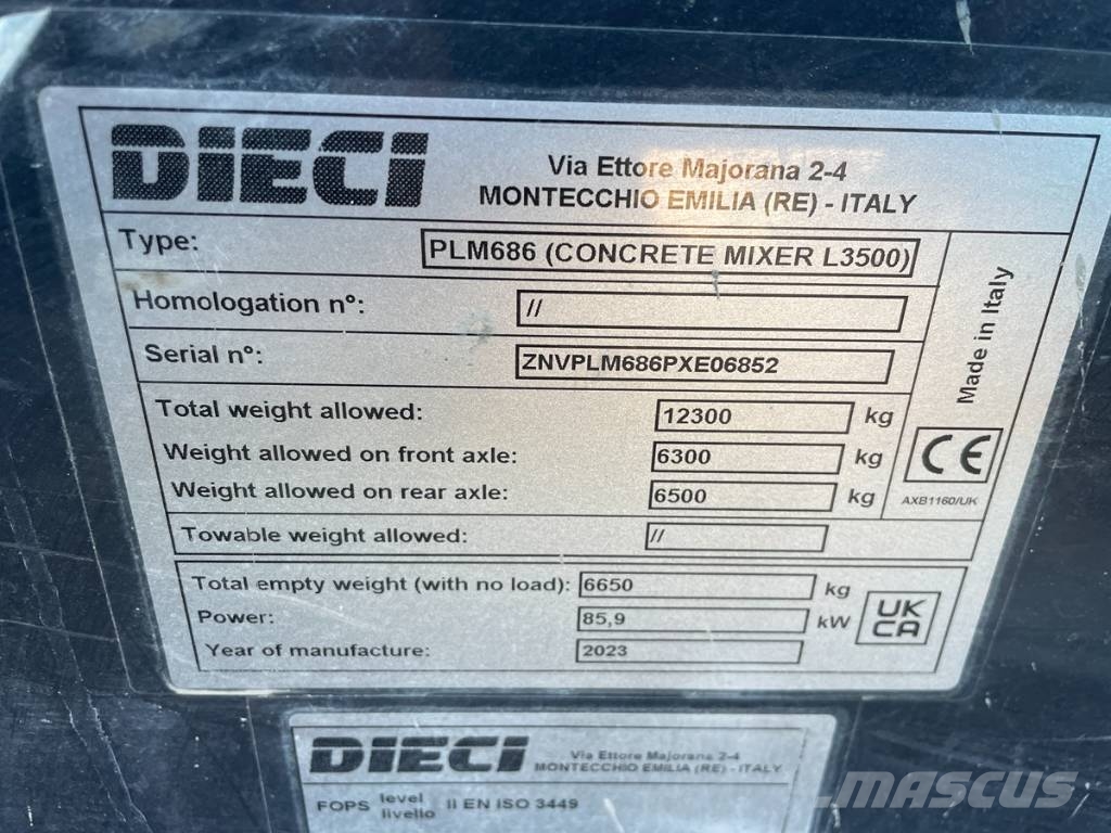 Dieci L 3500 CCS Mezcladoras de cemento y hormigón