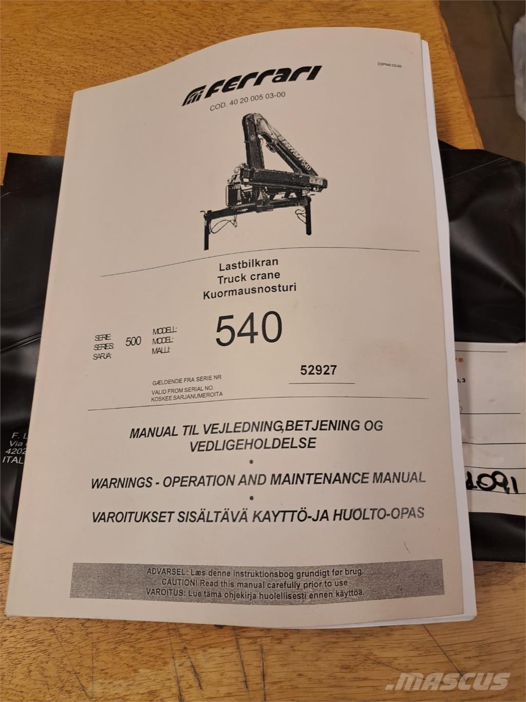 Ferrari F540R Load handling accessories