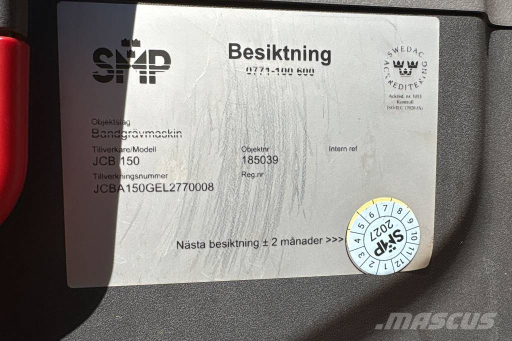 JCB 150X LCD med Grävsystem L5 3DX 履带挖掘机