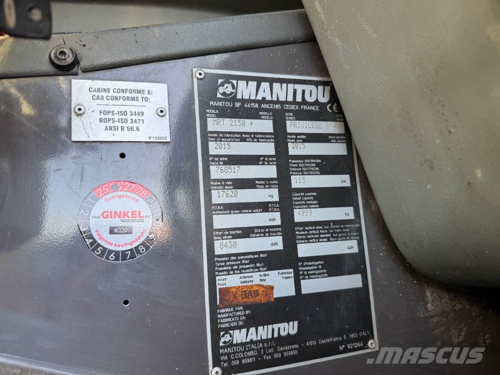 Manitou MRT 2150 Plus Privilege ST4 Teleskooplaadurid