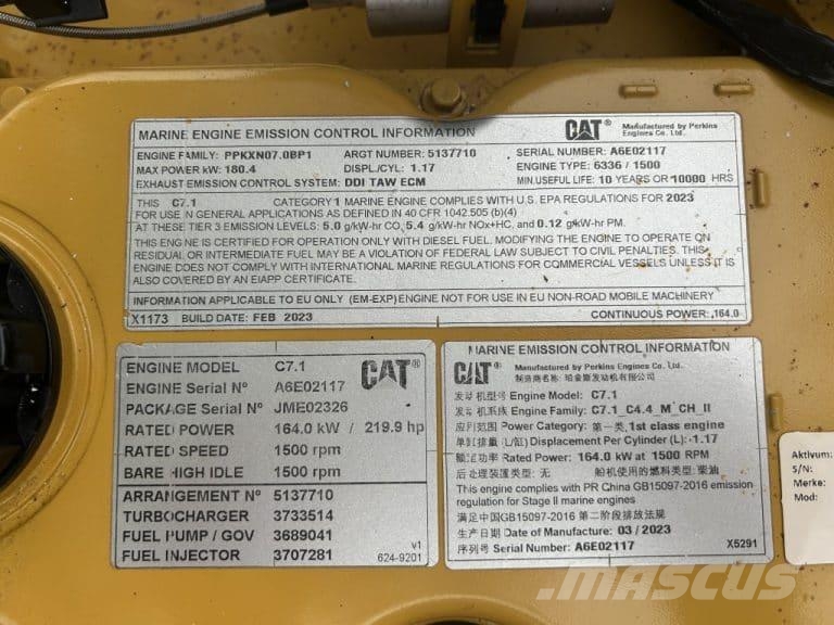 CAT C7.1 Maritiem hulpmotoren
