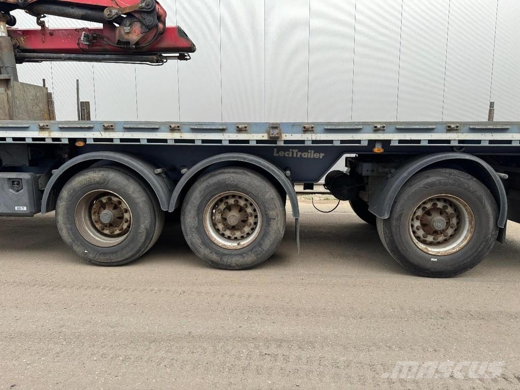 Lecitrailer p3 - 3 AXLE BPW LAST AXLE STEERING + HMF 1820K3 + Semirimorchio a pianale