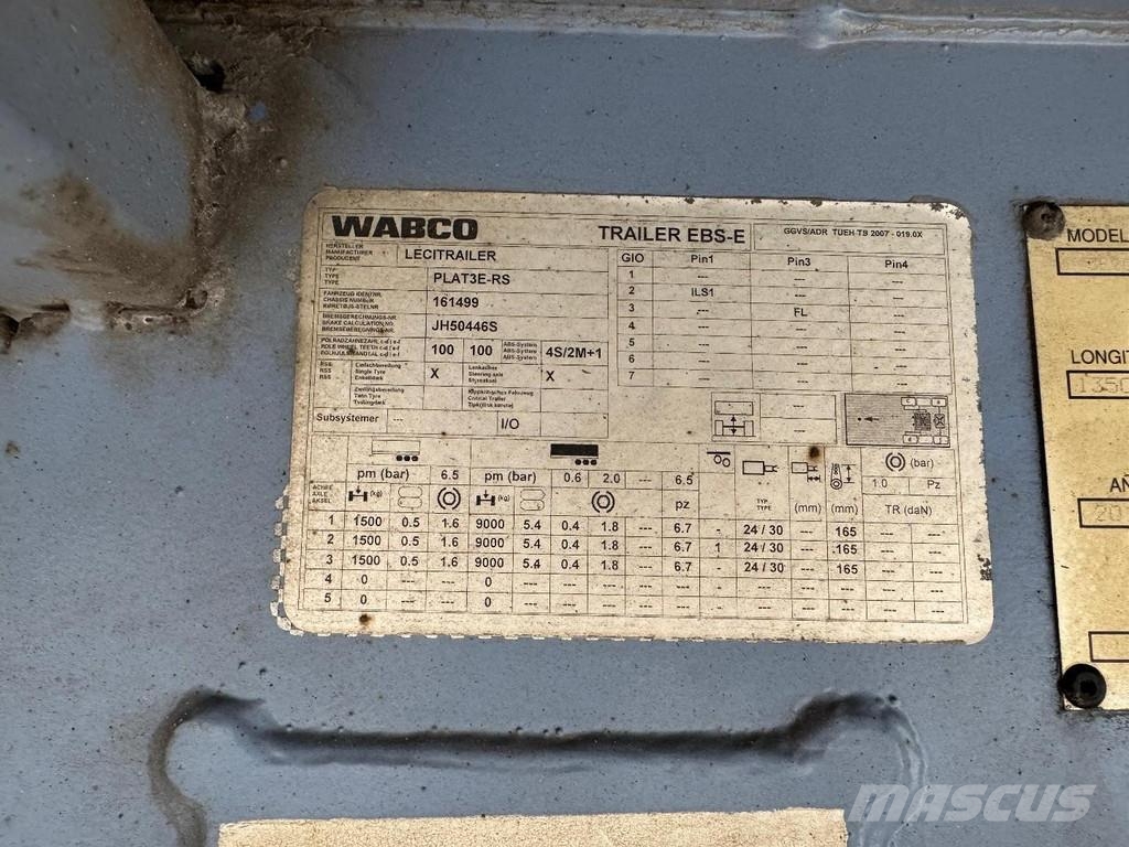 Lecitrailer p3 - 3 AXLE BPW LAST AXLE STEERING + HMF 1820K3 + Semirimorchio a pianale