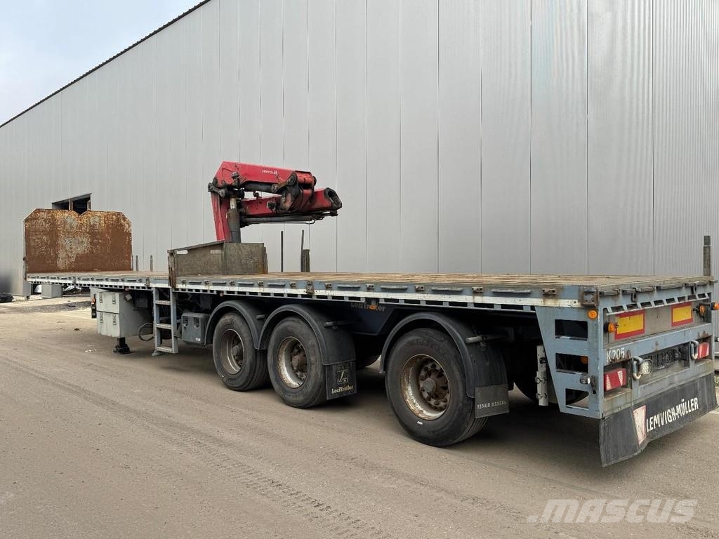 Lecitrailer p3 - 3 AXLE BPW LAST AXLE STEERING + HMF 1820K3 + Semirimorchio a pianale
