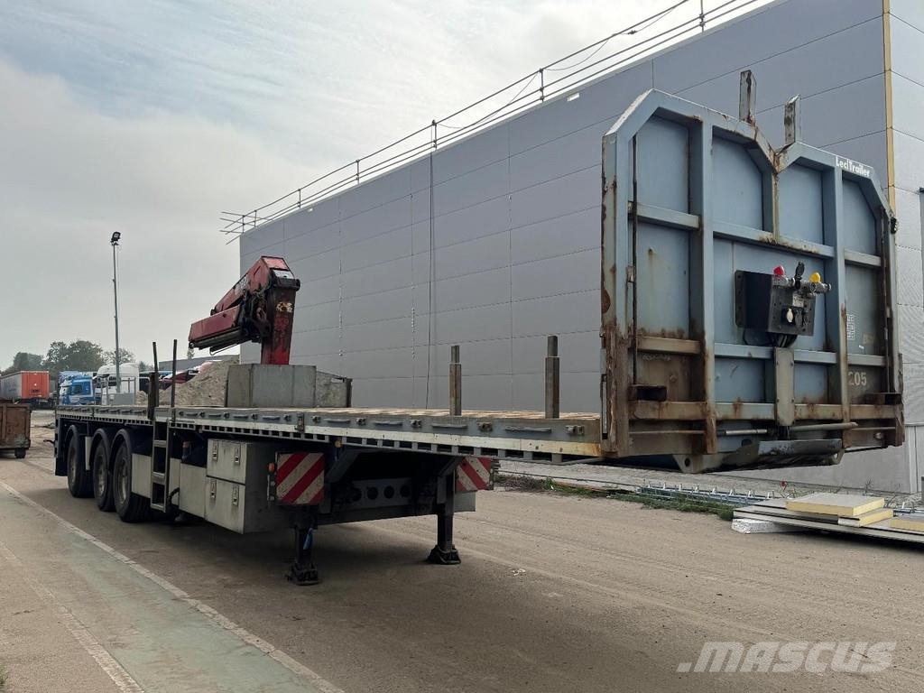 Lecitrailer p3 - 3 AXLE BPW LAST AXLE STEERING + HMF 1820K3 + Semirimorchio a pianale