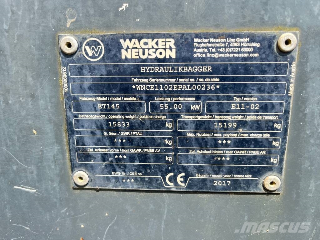 Wacker Neuson ET145 Crawler excavators