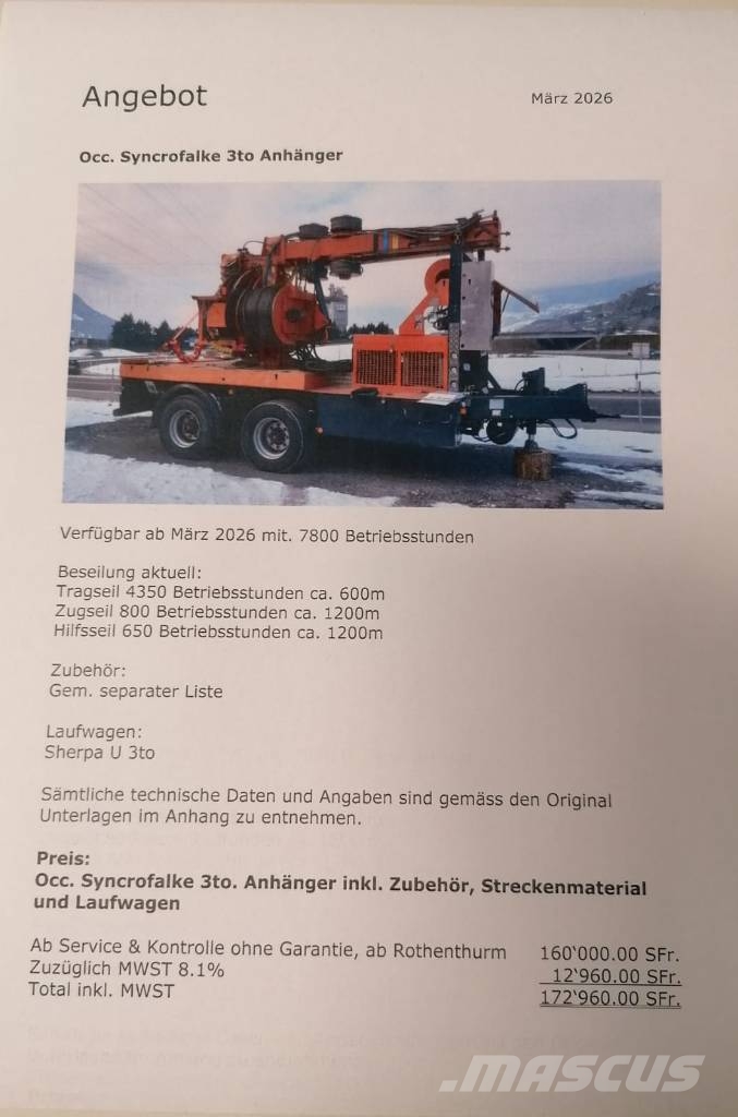  MM-Forsttechnik Synchrofalke 3to Anhänger Skogsmaskiner - Annet
