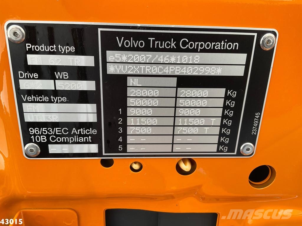 Volvo FM 430 HMF 23 Tonmeter laadkraan Lastväxlare/Krokbilar