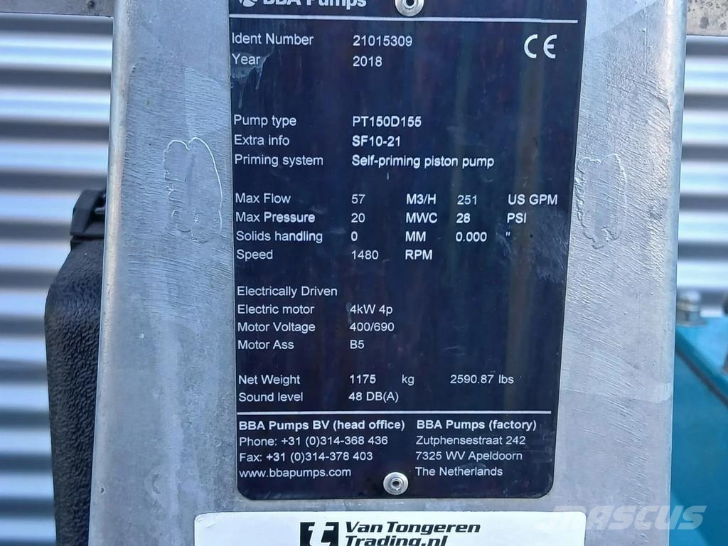 BBA PT150 D185 Self-priming piston pump Wasserpumpen