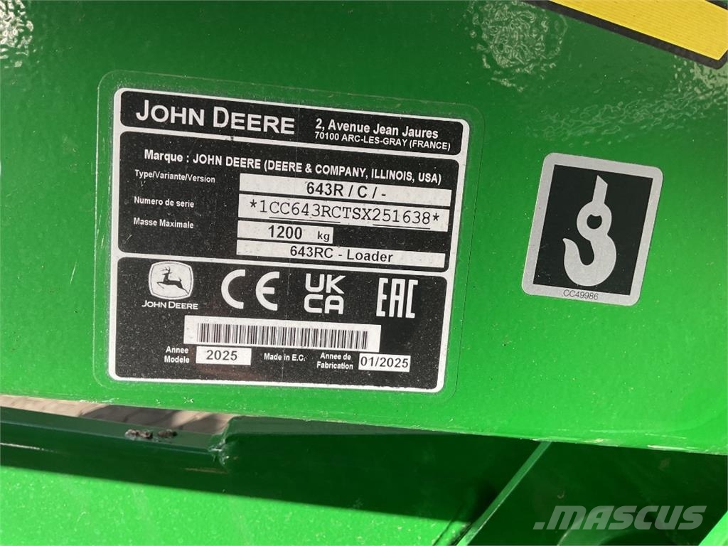 John Deere 643R Overige accessoires voor tractoren
