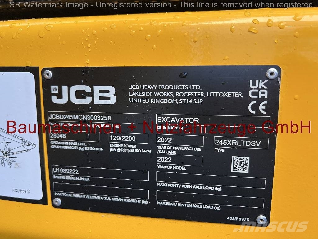 JCB 245XR +TRIMBLE 3D STEUERUNG Demo Excavadoras sobre orugas