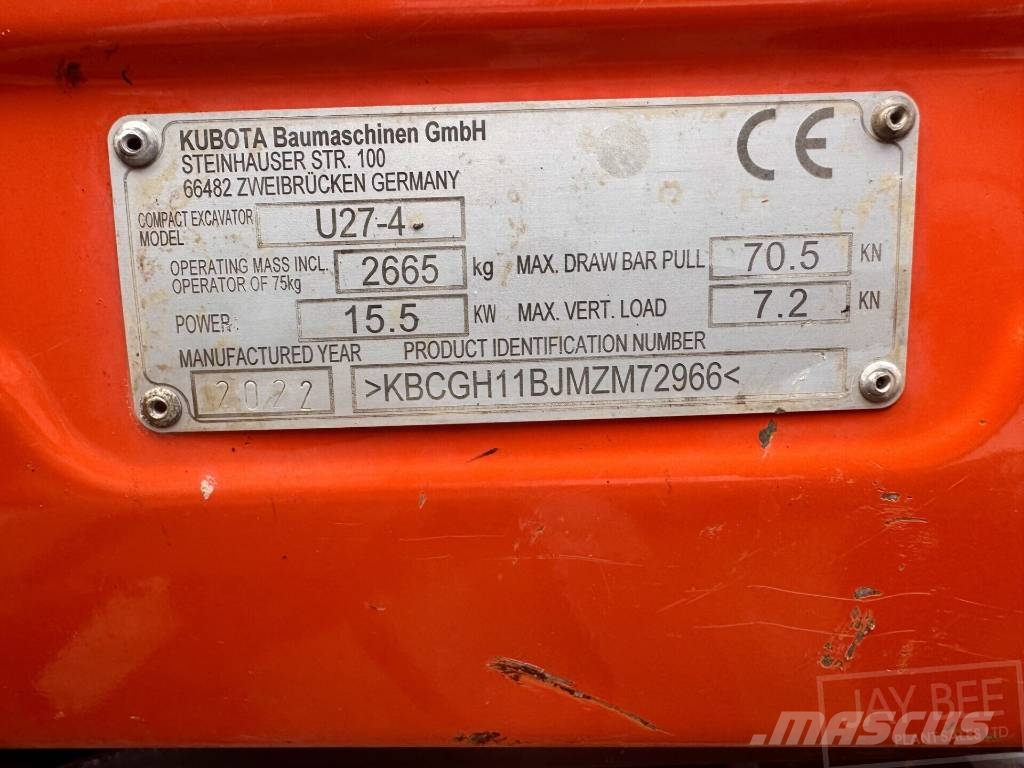 Kubota U 27-4 Mini excavators < 7t (Mini diggers)