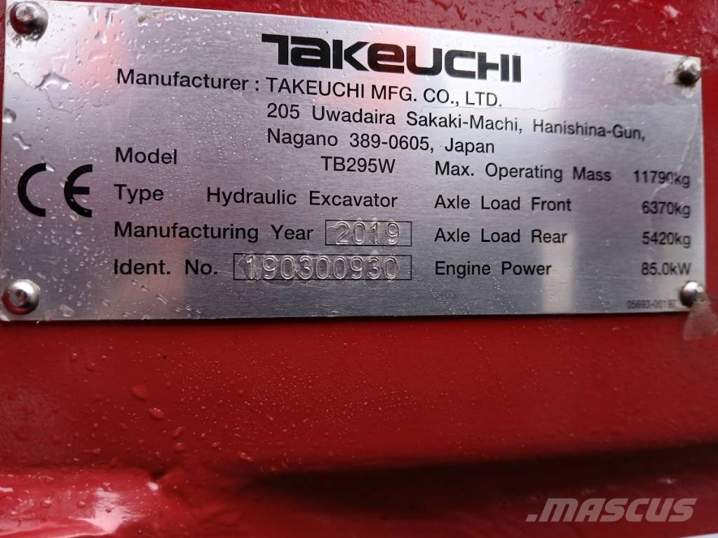 Takeuchi TB 295 W 휠 굴삭기
