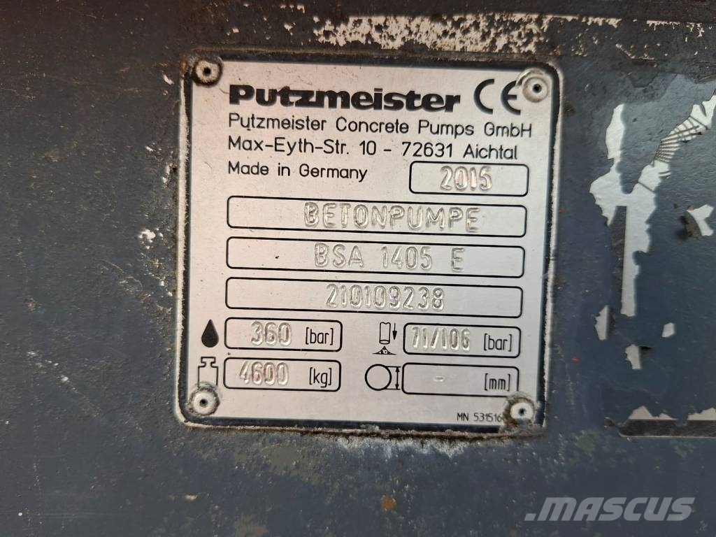 Putzmeister BSA 1405E Nákladné autá s čerpadlami betónu