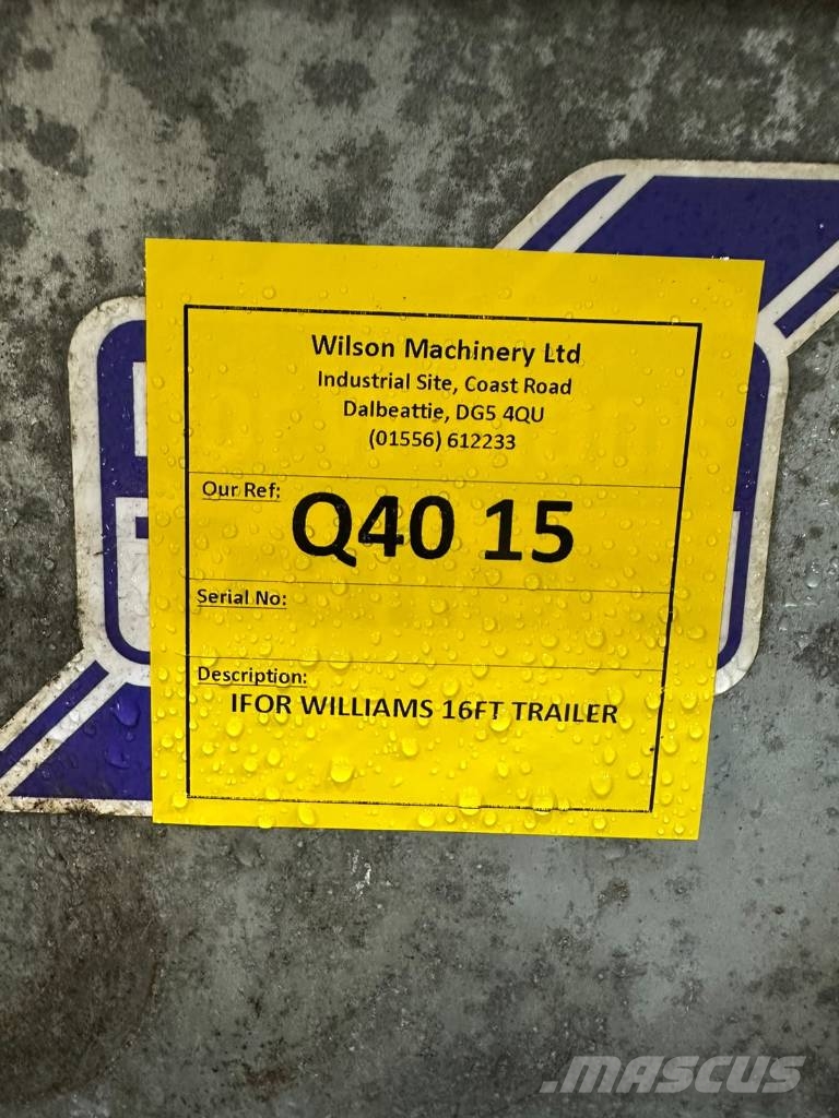 Ifor Williams 16FT Flat Bed Trailer Remolques forestales