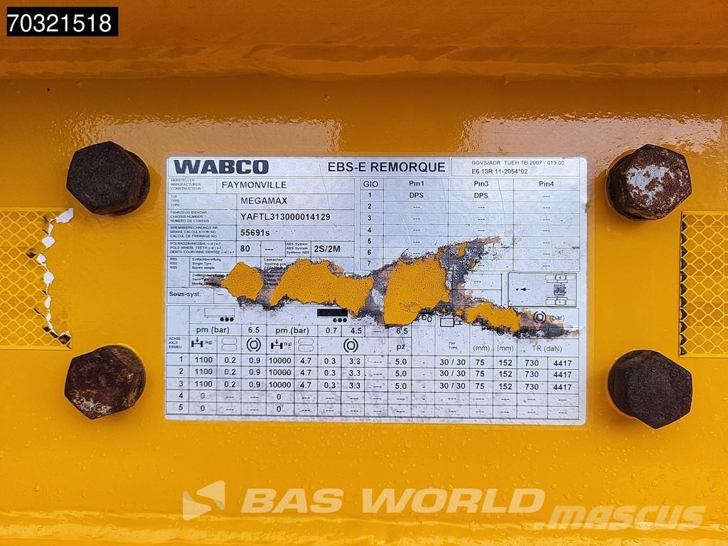Faymonville F-S43-1 ACA 3x Steering Axle Remote نصف مقطورة مسطحة منخفضة