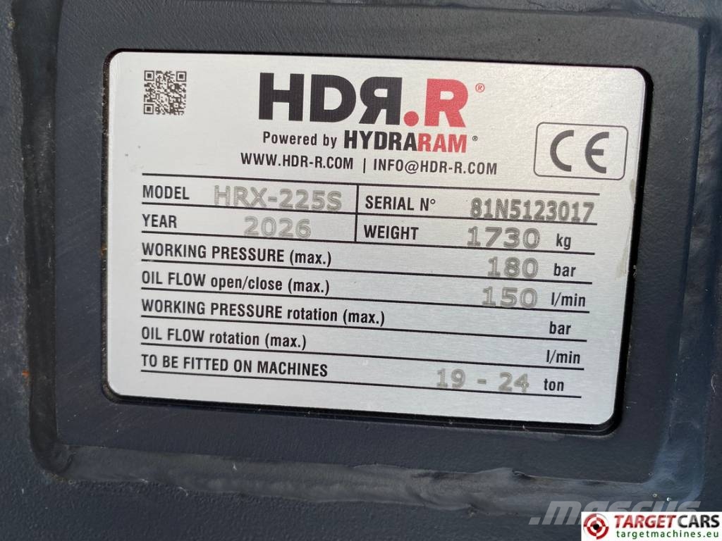 Hydraram HDR.R HRX-225S Hydraulic Hammer 19~24T Unused Hammer / Brecher