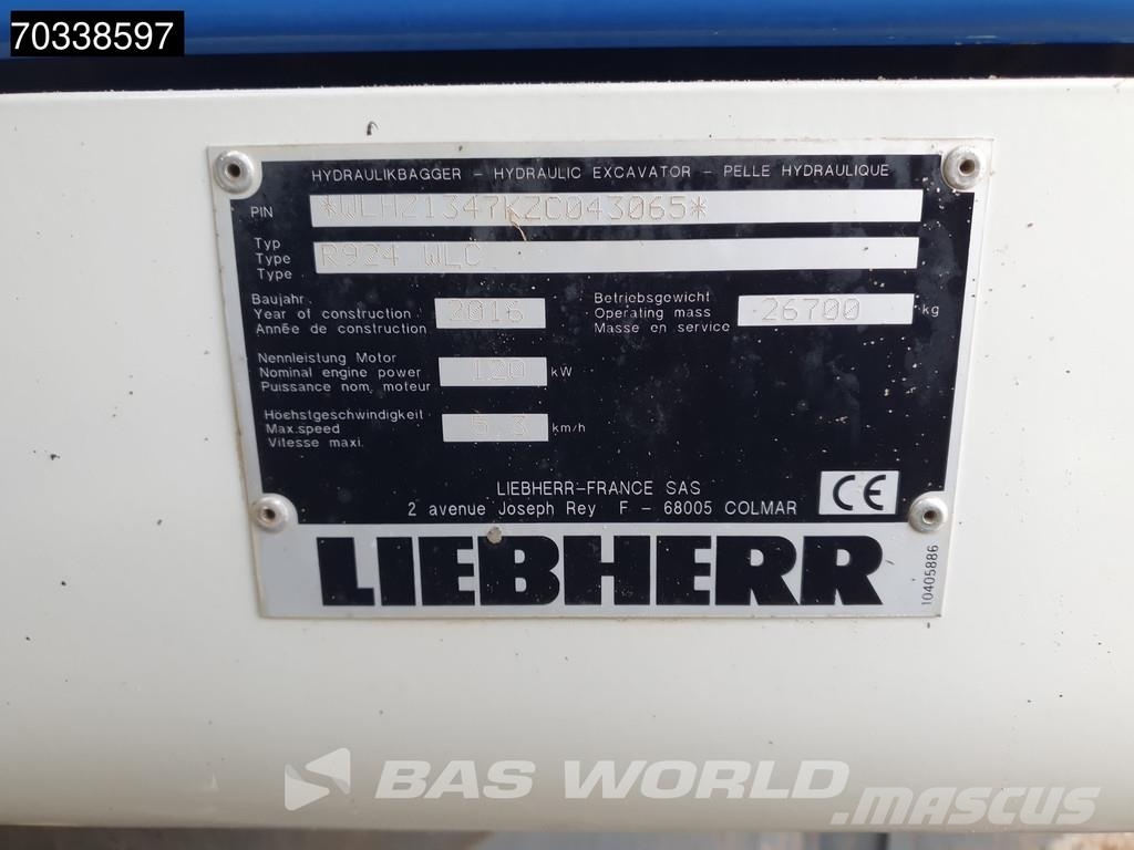 Liebherr R924 WLC Roomikekskavaatorid