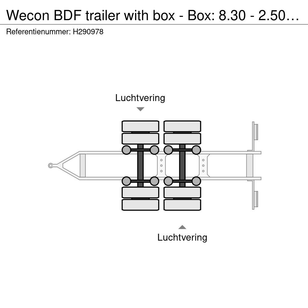 Wecon BDF trailer with box - Box: 8.30 - 2.50 - 2.97 Wissellaadbak