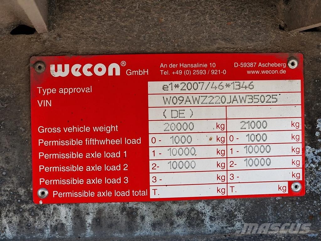 Wecon BDF trailer with box - Box: 8.30 - 2.50 - 2.97 Wissellaadbak