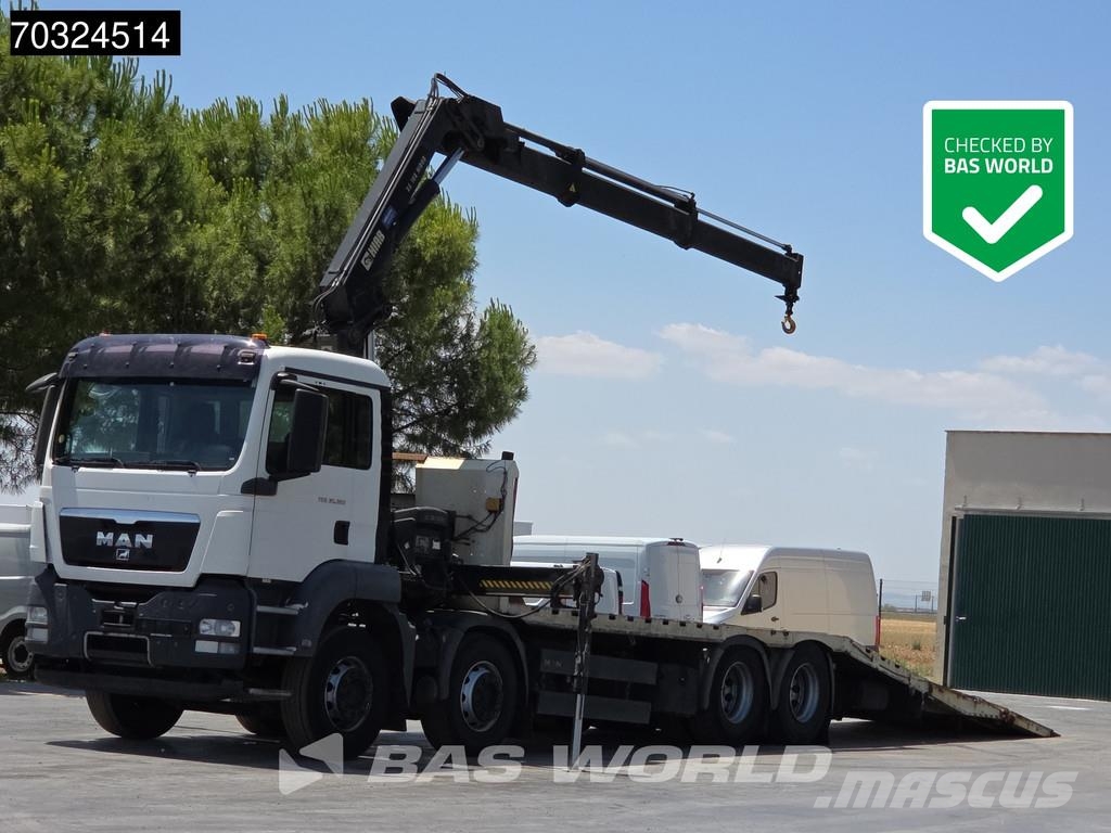 MAN TGS 35.360 TGS 8X2 Grua HIAB 166 E-2 Hiduo Rampas Camioane platforma/prelata