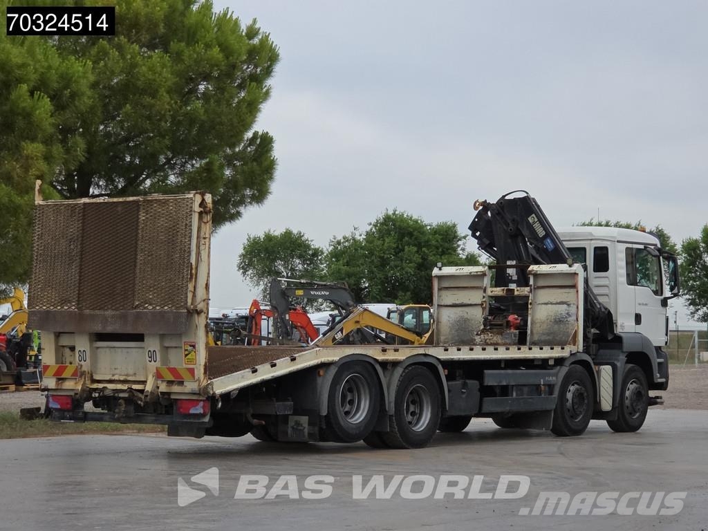 MAN TGS 35.360 TGS 8X2 Grua HIAB 166 E-2 Hiduo Rampas Camioane platforma/prelata