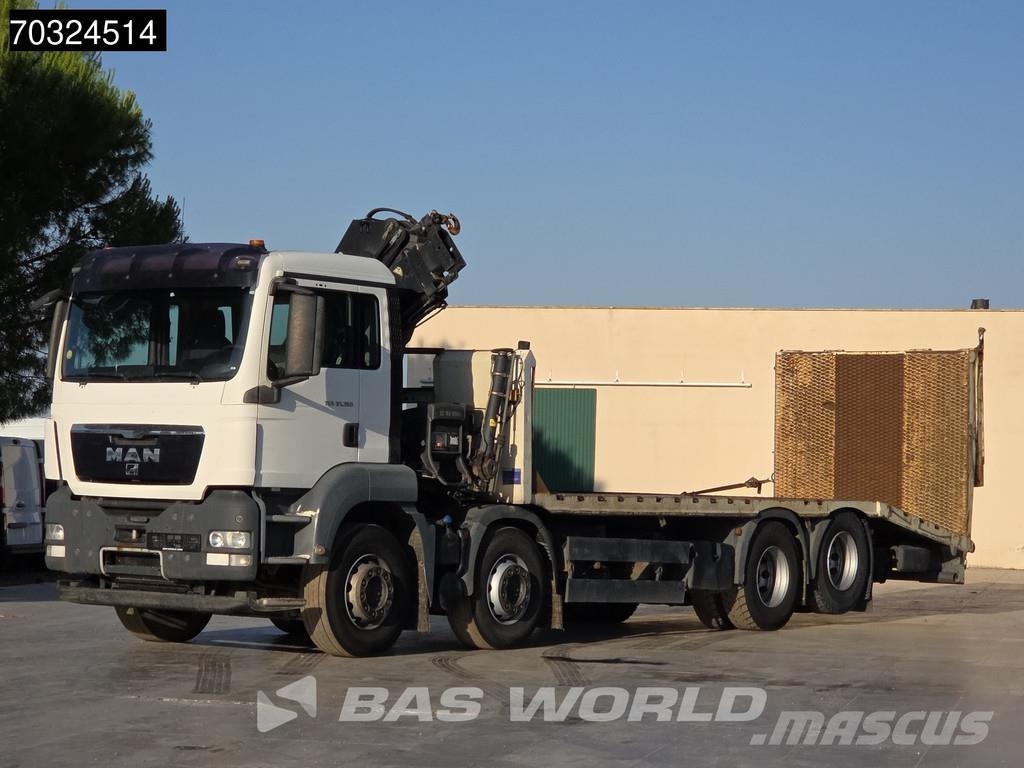 MAN TGS 35.360 TGS 8X2 Grua HIAB 166 E-2 Hiduo Rampas Camioane platforma/prelata
