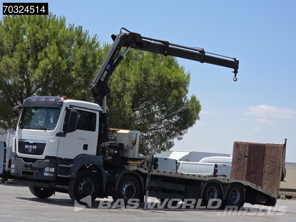 MAN TGS 35.360 TGS 8X2 Grua HIAB 166 E-2 Hiduo Rampas Camioane platforma/prelata