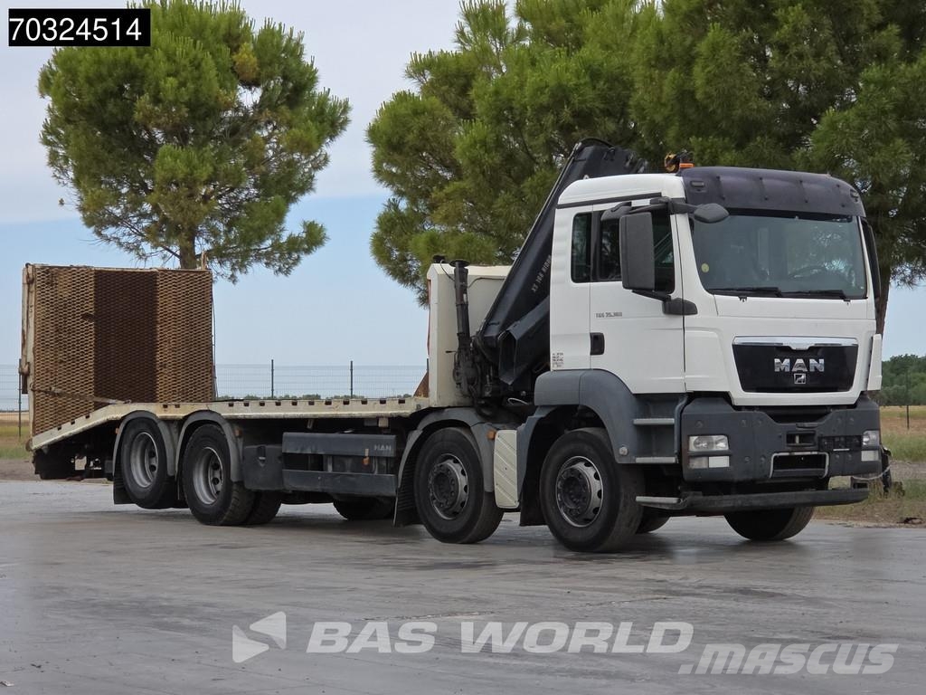 MAN TGS 35.360 TGS 8X2 Grua HIAB 166 E-2 Hiduo Rampas Camioane platforma/prelata
