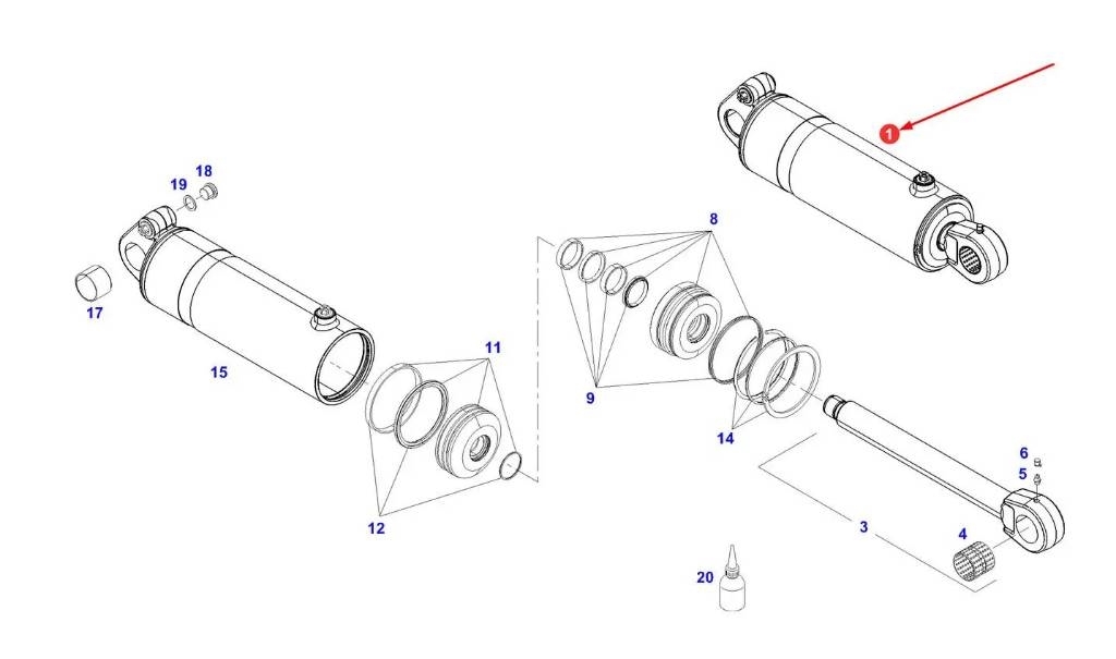 Fendt Hydraulic cylinder G931860030021 Fendt 930 Vario Hydraulik