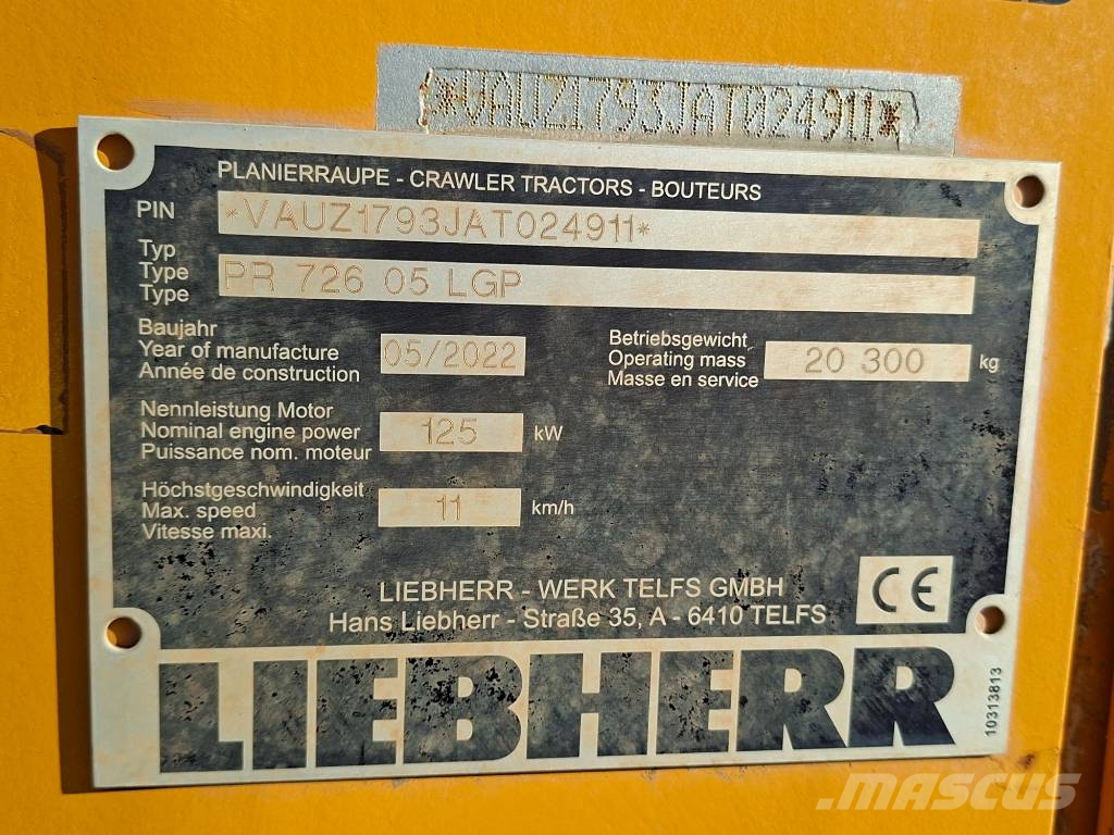 Liebherr PR726 LGP Bulldozer på larvebånd