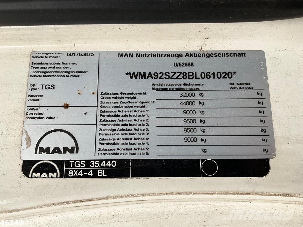 MAN TGS 35.440 Euro 5 Hiab 26 Ton haakarmsysteem Konksliftveokid