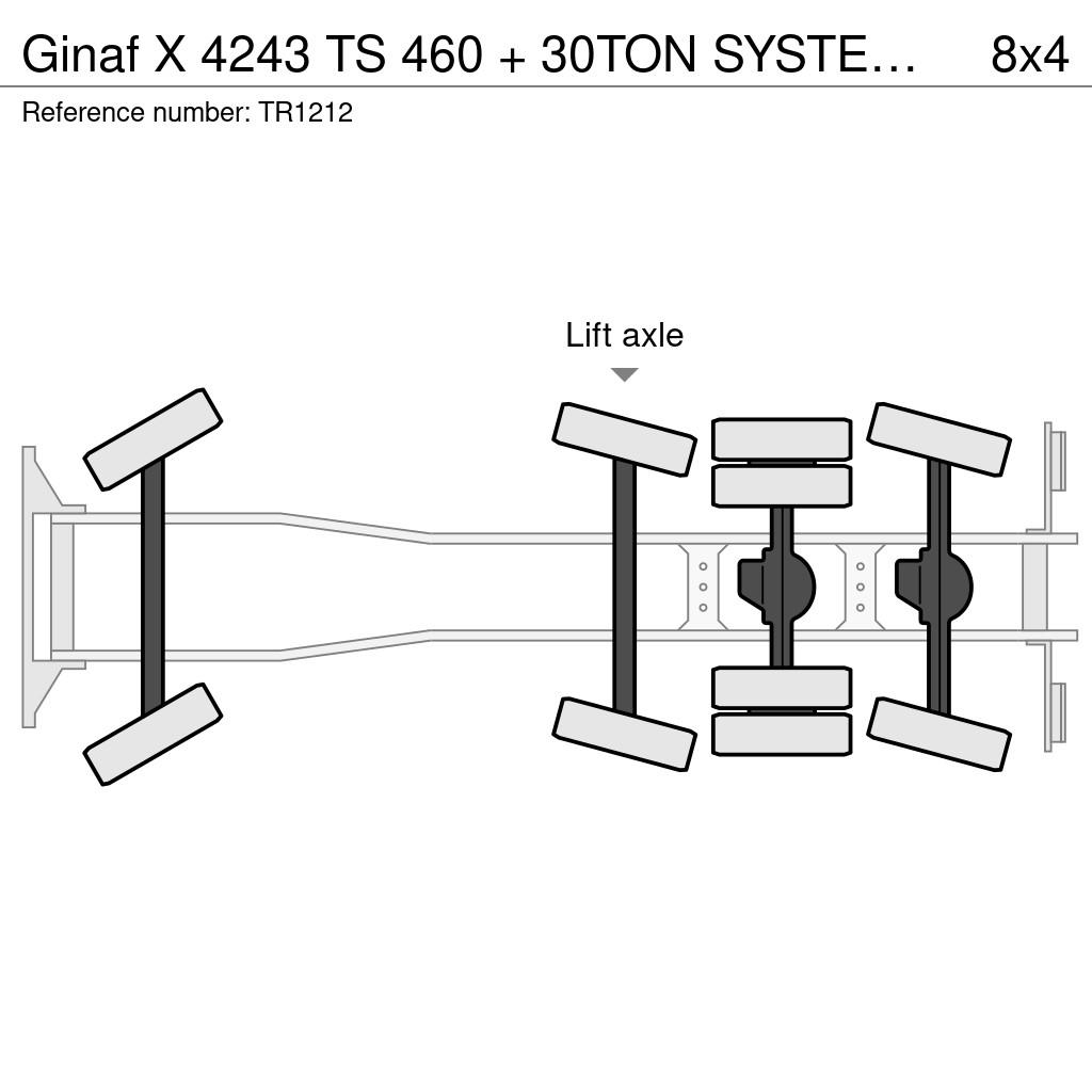 Ginaf X 4243 TS 460 + 30TON SYSTEM + 8x4 Koukkulava kuorma-autot