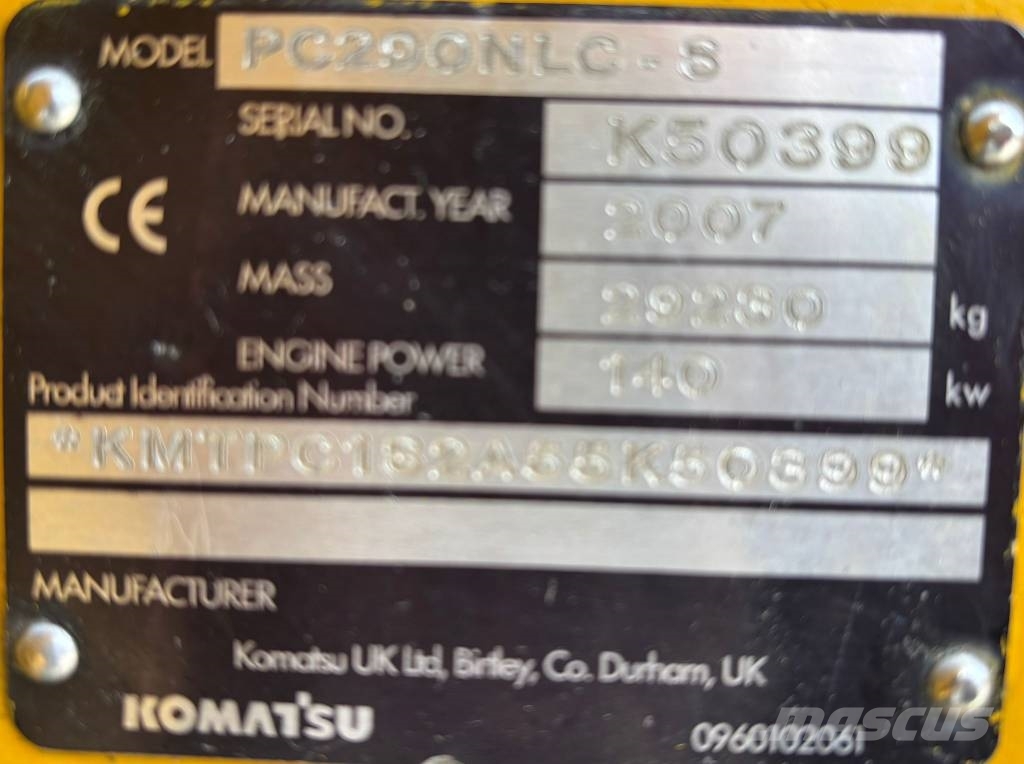 Komatsu PC 290 NLC-8 Escavadeiras de esteiras