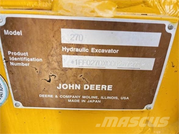 John Deere 27D Mini rýpadla < 7t