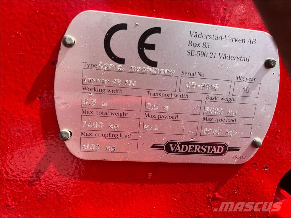 Väderstad Carrier CR 650 Scheibenegge + Crosscutter ディスクハロー
