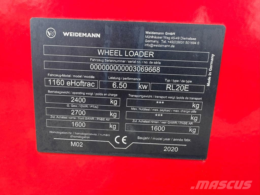 Weidemann 1160E . Radlader