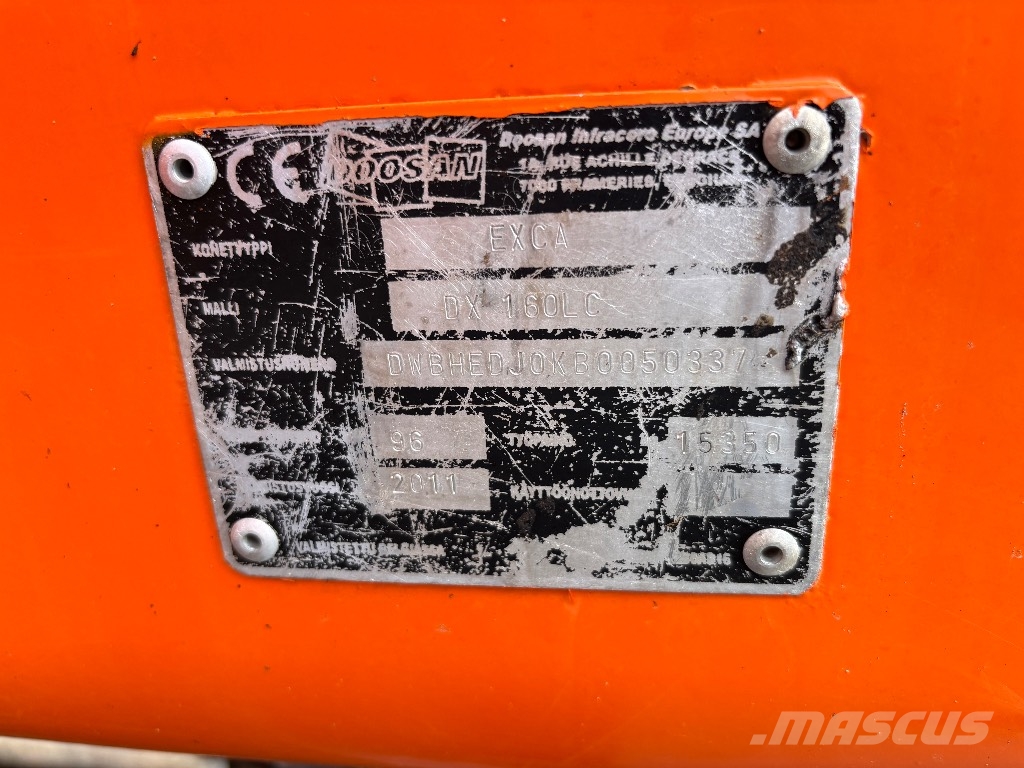 Doosan DX 160 LC / Metsämalli, Kallistaja, Rasvari Raupenbagger