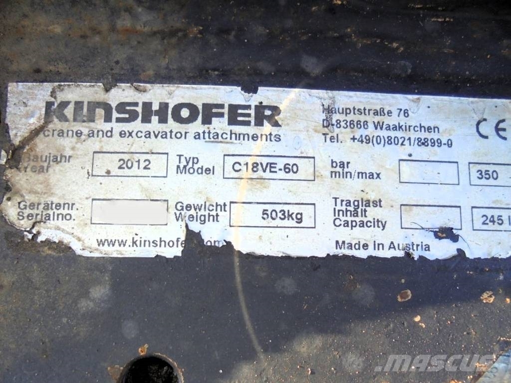 Kinshofer Greifer 600 mm - MS 10 Garras