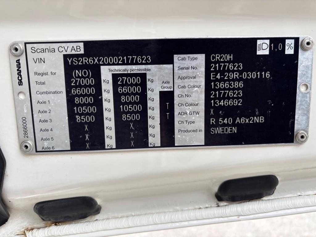 Scania R540 6x2 EURO6 + RETARDER WB 3150mm Седельные тягачи