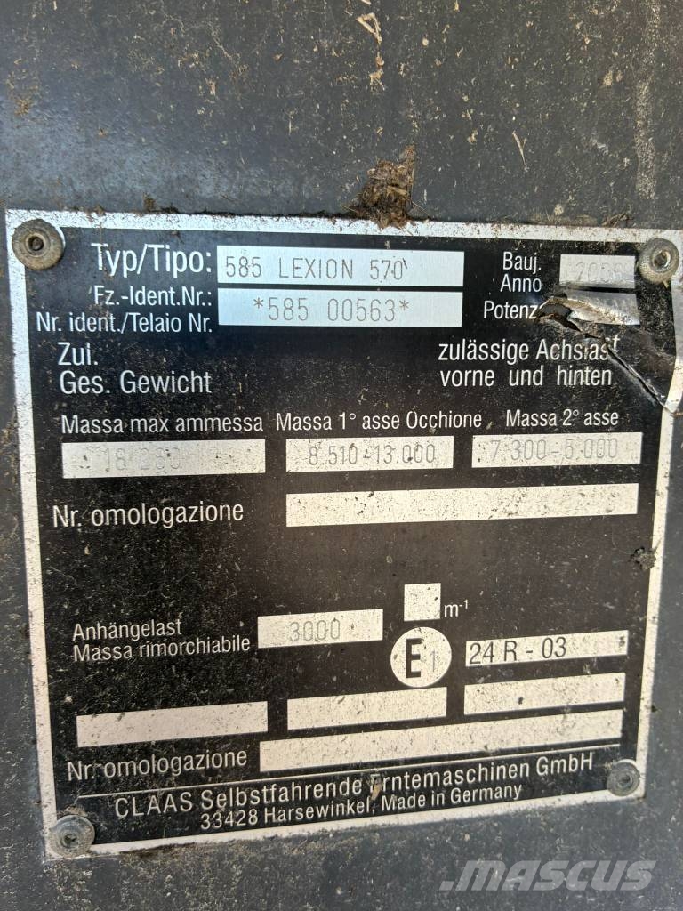CLAAS Lexion 570 Sklízecí mlátičky
