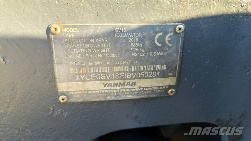 Yanmar SV 18 Mini bagri <7t
