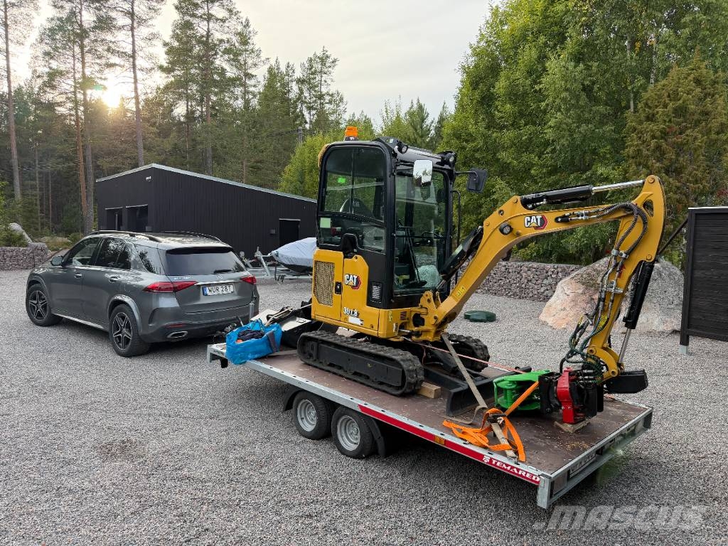 CAT 301.8 minigrävare rotortilt skopor trailer حفارات صغيرة أقل من 7 طن (حفارات صغيرة)