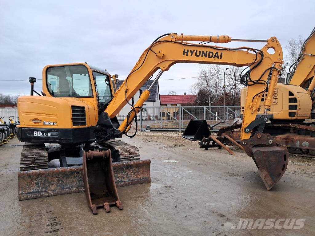 Hyundai Robex 80 CR-9 WACKER NEUSON 8003 9503 LIEBHERR CAT Midi excavators 7t - 12t