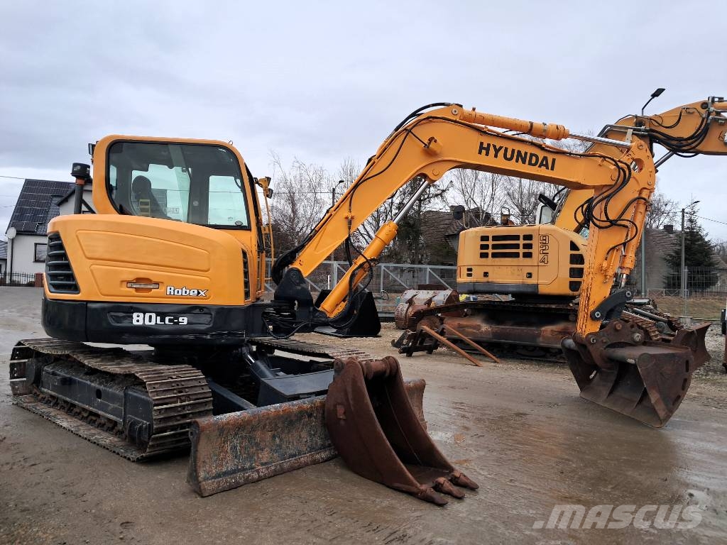 Hyundai Robex 80 CR-9 WACKER NEUSON 8003 9503 LIEBHERR CAT Midi excavators 7t - 12t