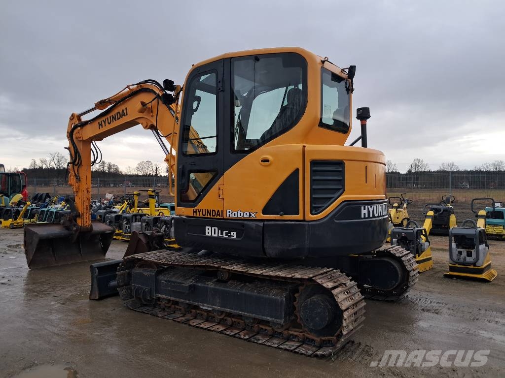 Hyundai Robex 80 CR-9 WACKER NEUSON 8003 9503 LIEBHERR CAT Midi excavators 7t - 12t