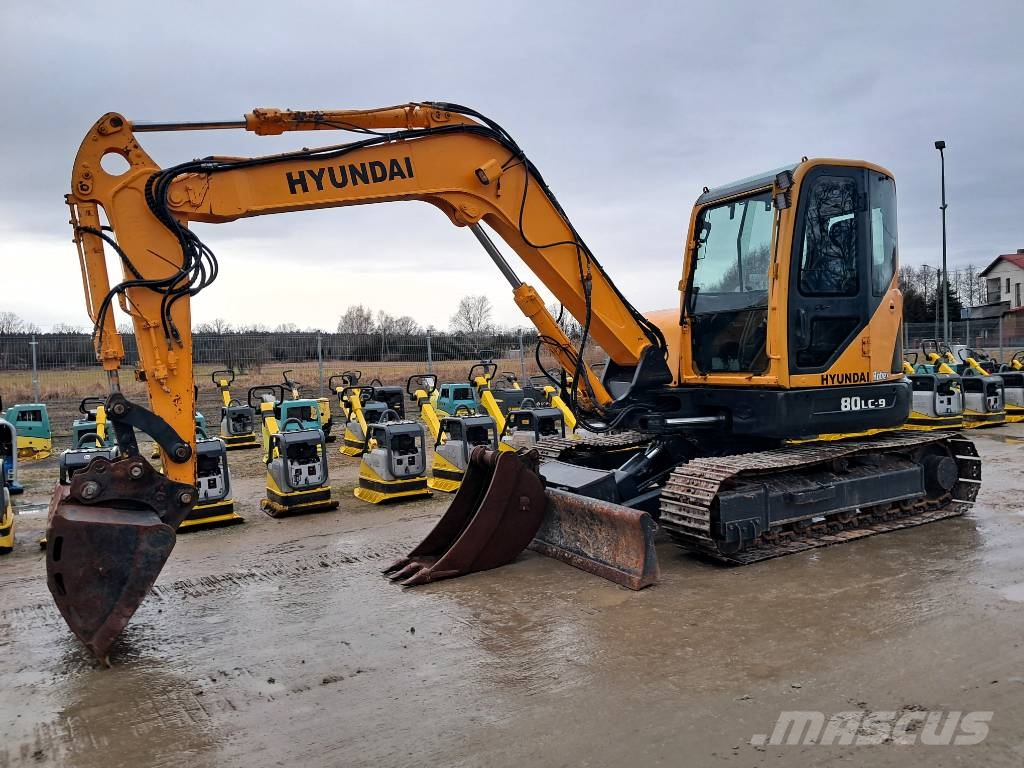 Hyundai Robex 80 CR-9 WACKER NEUSON 8003 9503 LIEBHERR CAT Midi excavators 7t - 12t