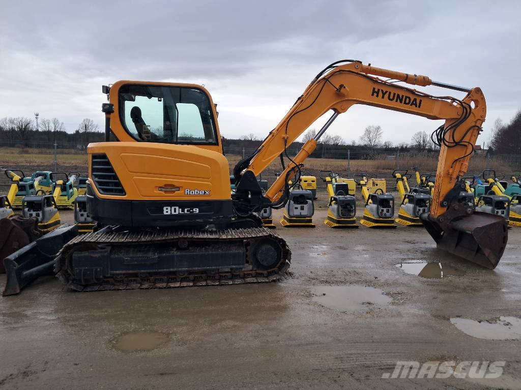 Hyundai Robex 80 CR-9 WACKER NEUSON 8003 9503 LIEBHERR CAT Midi excavators 7t - 12t